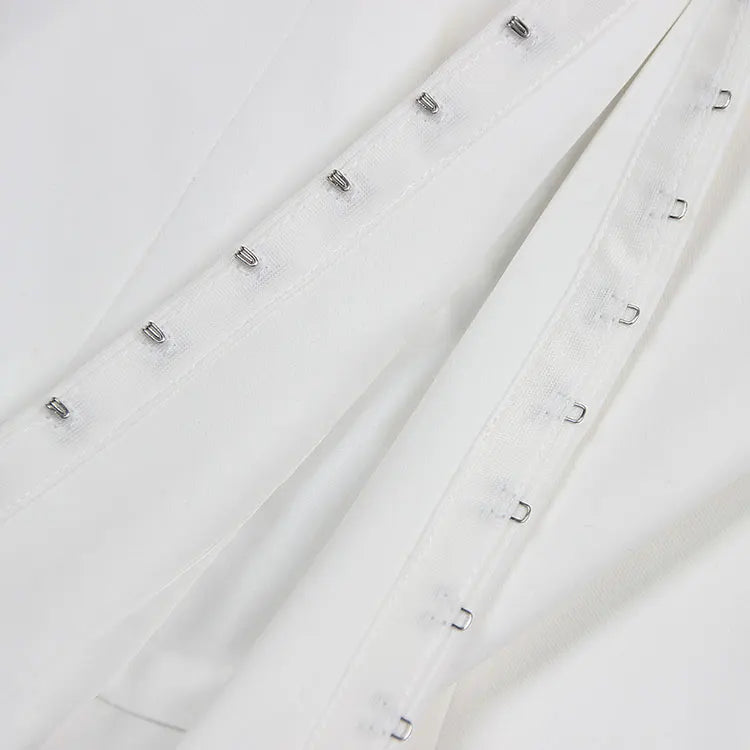 FancyENF Virtue White Dress with Ruffle detail