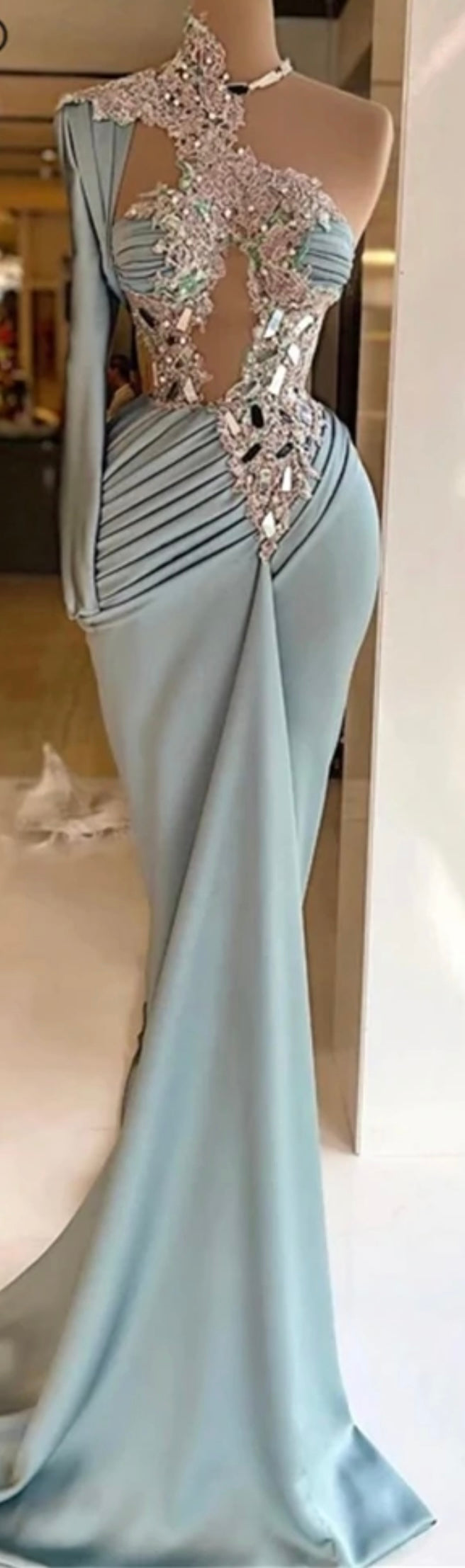 FancyENF Distinction Beaded Satin Gown