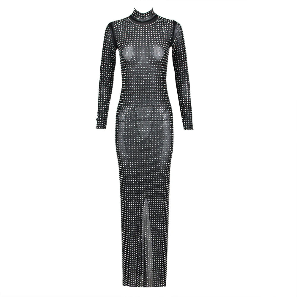 FancyENF Good Trouble Sexy Diamond Maxi Gown