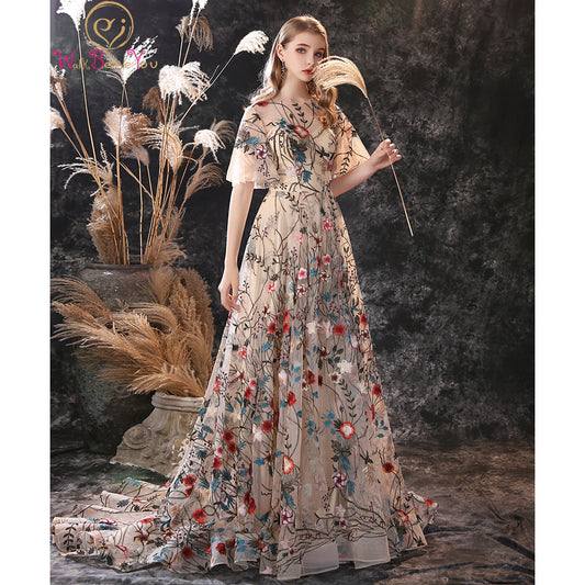 FancyENF Romance Floral Embroidered Evening Dress