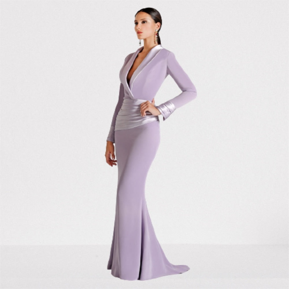 FancyENF Priceless Luxury V-Neck Evening Dress