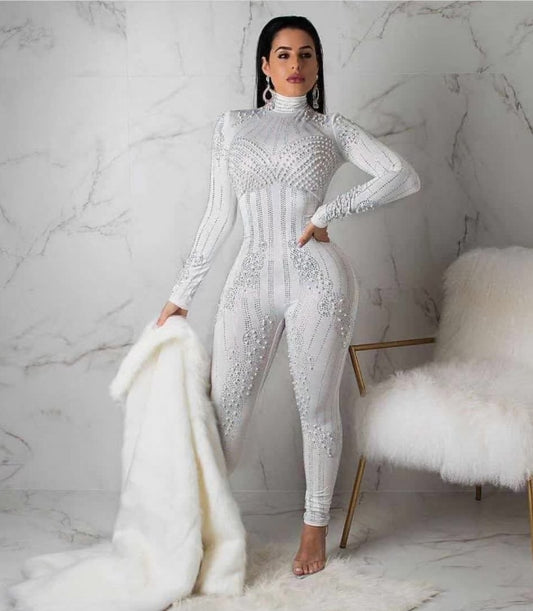 FancyENF Call Me Pearl Bodycon Jumpsuit