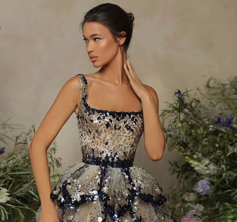 FancyENF Emotional Luxury Sequin Ruffle Gown