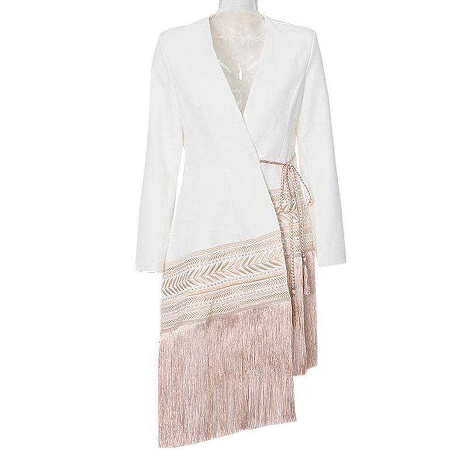 FancyENF Asymmetry Embroidered Tassel Jacket (Dress)