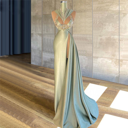 FancyENF In Command Crystal Beaded High Neck Gown