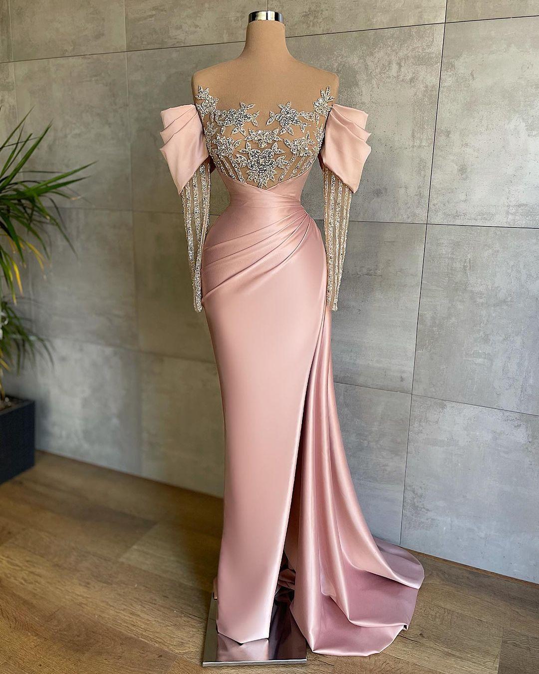 FancyENF Feeling Elegant Crystal Beaded Evening Dress